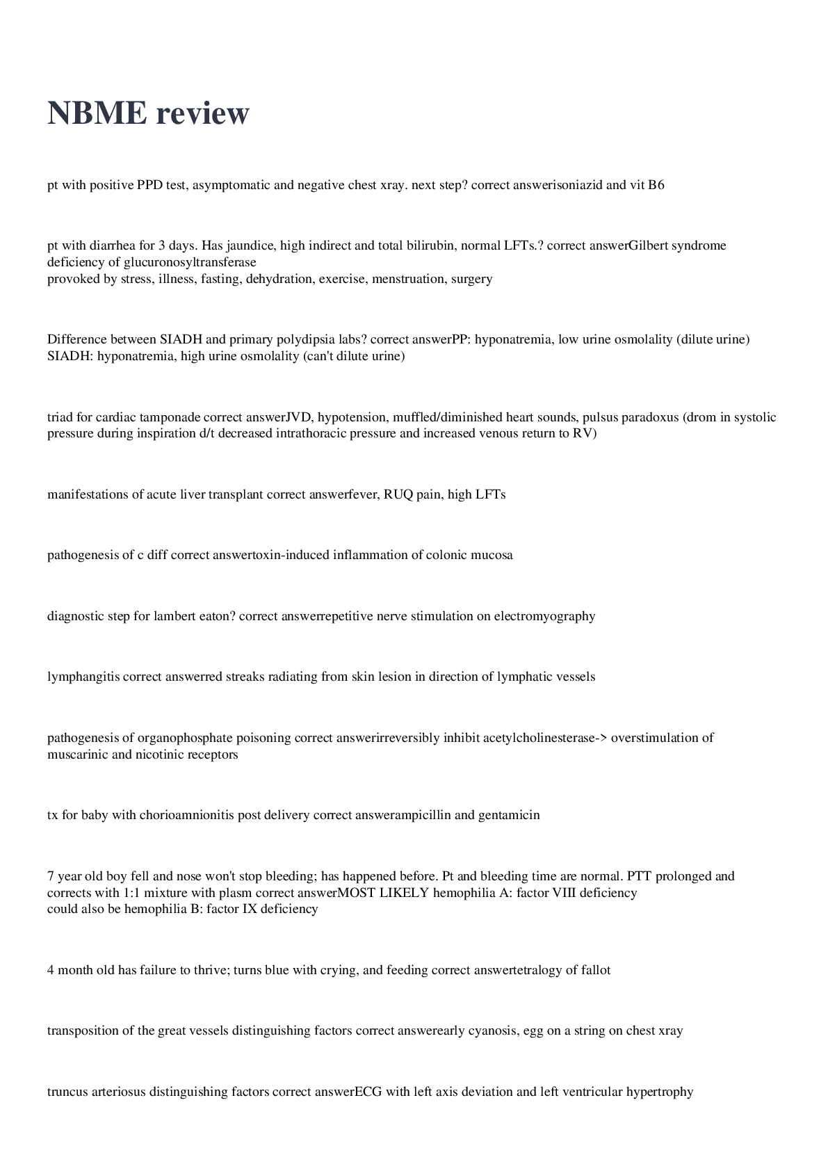 Preview image for NBME review exam 2023 with 100% correct answers